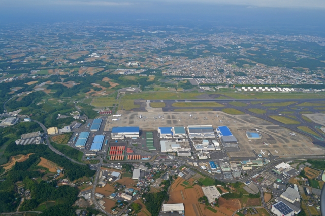 成田空港上空写真